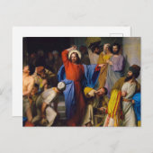 Jezus die de tempel schoonmaakt door Carl Bloch Briefkaart (Voorkant / Achterkant)