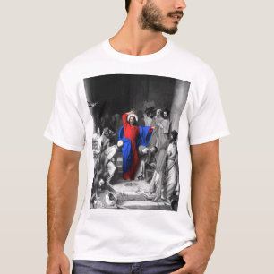Jezus die de tempel schoonmaakt t-shirt