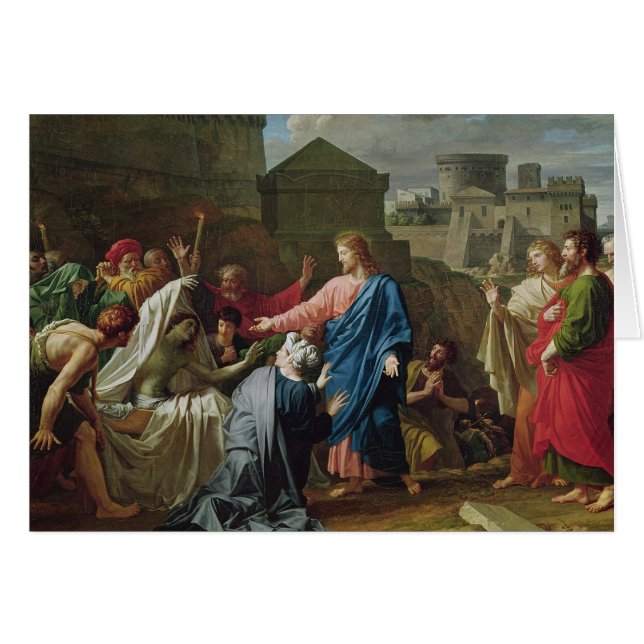 Jezus die de zoon van de weduwnaar van Naim opnieu (Voorkant Horizontaal)