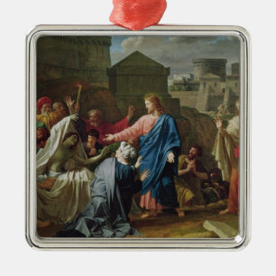 Jezus die de zoon van de weduwnaar van Naim opnieu Metalen Ornament