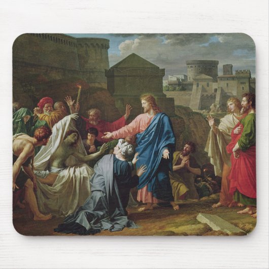 Jezus die de zoon van de weduwnaar van Naim opnieu Muismat (Voorkant)