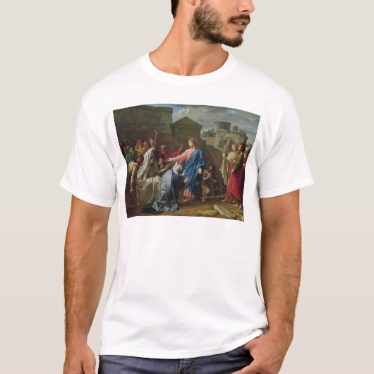 Jezus die de zoon van de weduwnaar van Naim opnieu T-shirt (Voorkant)