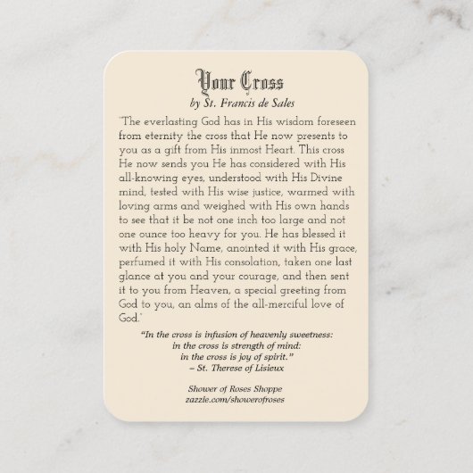 Jezus die een kruisgebed heeft voor de religieuze  visitekaartje (Achterkant)