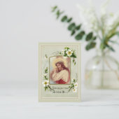 Jezus die een kruisgebed heeft voor de religieuze  visitekaartje (Staand voorkant)