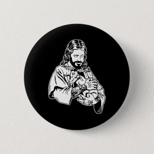 Jezus die geit Baphomet vasthoudt Occulte Satanisc Ronde Button 5,7 Cm