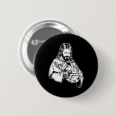 Jezus die geit Baphomet vasthoudt Occulte Satanisc Ronde Button 5,7 Cm (Voorkant /achterkant)