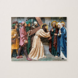 Jezus die het kruis draagt legpuzzel