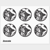 Jezus die het kruis draagt ronde sticker (Vel)