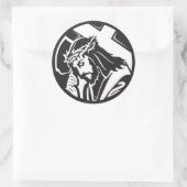 Jezus die het kruis draagt ronde sticker (Tas)