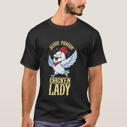 Jezus die Kippenvrouw prijst T-shirt (Voorkant)