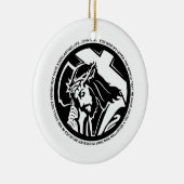 Jezus die Kruis vasthoudt met John 3:16 citaat Keramisch Ornament (Rechts)