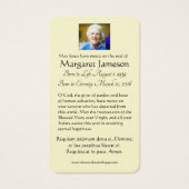 Jezus die Latijn Funeral Prayer Memorial Kaart ken (Achterkant)