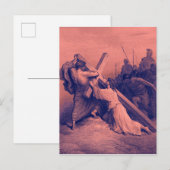 Jezus die onder het kruis valt | Bijbel Briefkaart (Voorkant / Achterkant)