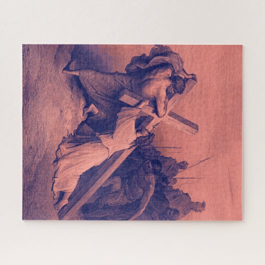 Jezus die onder het kruis valt | Bijbel Legpuzzel (Horizontaal)