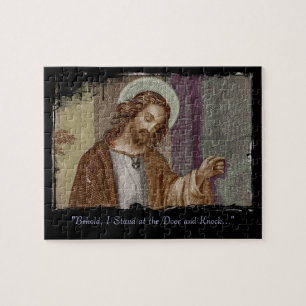 Jezus die op de deur tikt legpuzzel