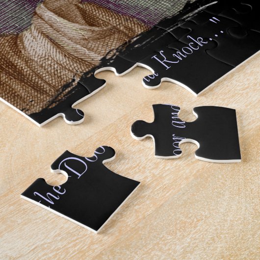 Jezus die op de deur tikt legpuzzel (Zijkant)