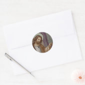 Jezus die op de deur tikt ronde sticker (Envelop)