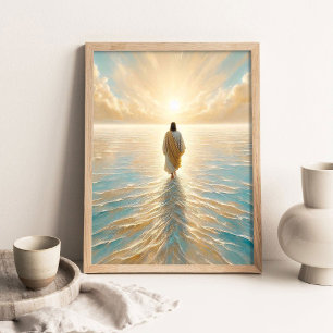 Jezus die op het water loopt bij zonsopgang, Chris Poster