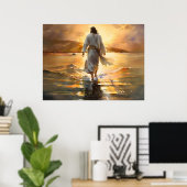 Jezus die op het water loopt poster (Thuiskantoor)