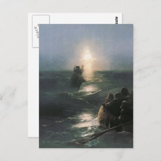 Jezus die op water loopt, Ivan Aivazovsky Painting Briefkaart (Voorkant / Achterkant)