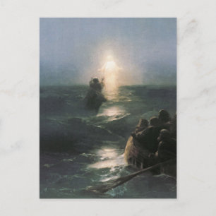 Jezus die op water loopt, Ivan Aivazovsky Painting Briefkaart