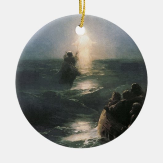 Jezus die op water loopt, Ivan Aivazovsky Painting Keramisch Ornament (Voorkant)