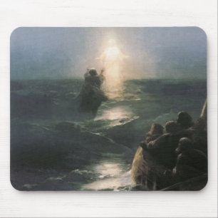 Jezus die op water loopt, Ivan Aivazovsky Painting Muismat