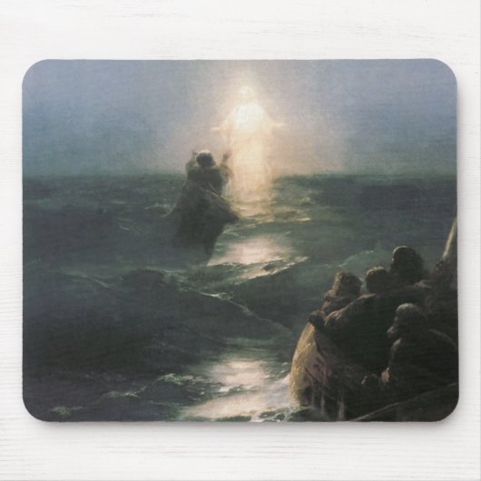 Jezus die op water loopt, Ivan Aivazovsky Painting Muismat (Voorkant)