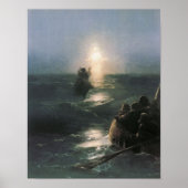 Jezus die op water loopt, Ivan Aivazovsky Painting Poster (Voorkant)