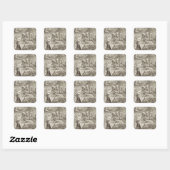 Jezus die over water loopt vierkante sticker (Vel)