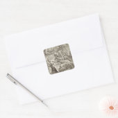 Jezus die over water loopt vierkante sticker (Envelop)