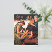 Jezus die Peter's Feet wassen Briefkaart (Staand voorkant)