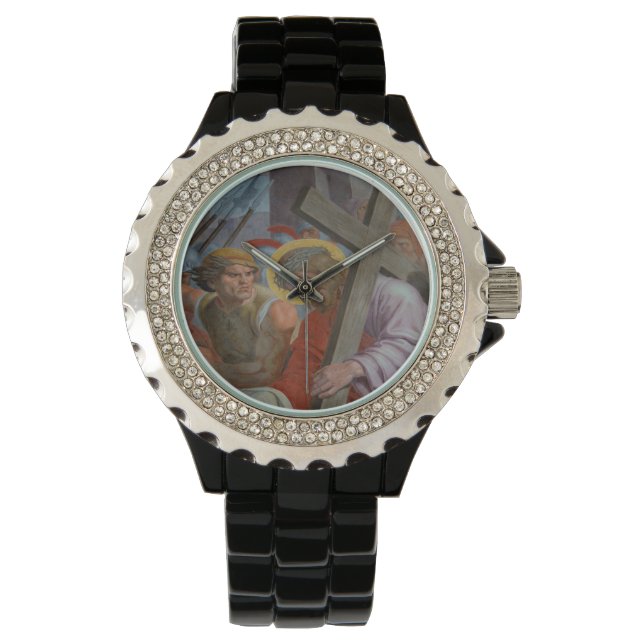 Jezus die zijn kruis draagt horloge (Voorkant)