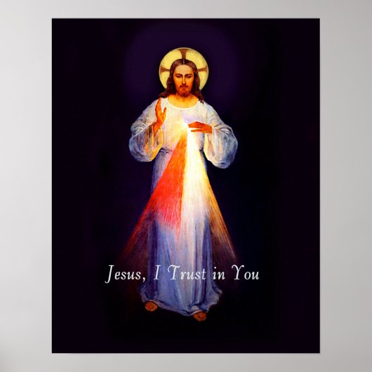 Jezus Divine Mercy 2 Poster - Jezus, ik vertrouw i (Voorkant)