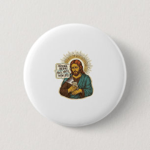 Jezus Dode Telefoon Geen Muziek Zwaar Tillen Gym H Ronde Button 5,7 Cm