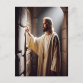 Jezus door de deur bij zonsopgang briefkaart (Voorkant)