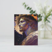 Jezus door Mucha AI Generated Art Briefkaart (Staand voorkant)