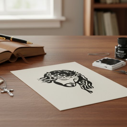  Jezus Doornenkroon Houten Kunst Stempel