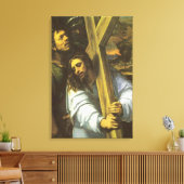 Jezus draagt dwars door Wrapped Canvas Afdruk (Insitu (Woonkamer))