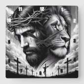 Jezus draagt een doornenkroon vierkante klok (Voorkant)