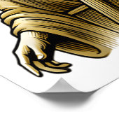 Jezus draagt gouden kruis met genade poster (Hoek)