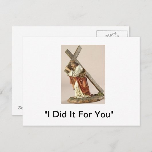 Jezus draagt het kruis. briefkaart (Voorkant / Achterkant)