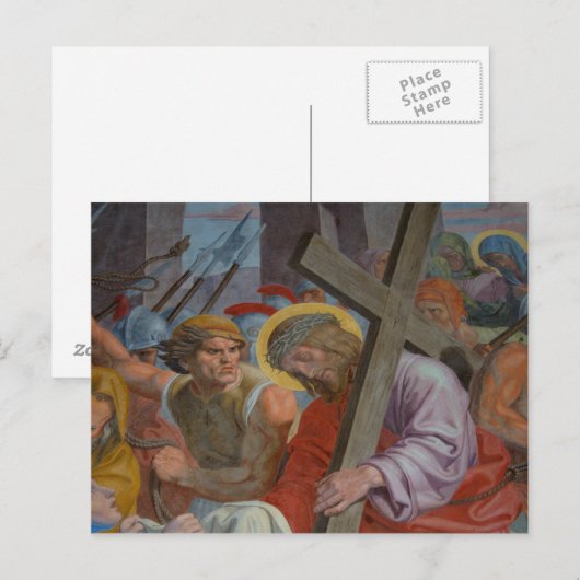Jezus draagt het kruis briefkaart (Voorkant / Achterkant)