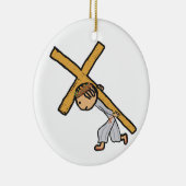 Jezus draagt het kruis keramisch ornament (Rechts)