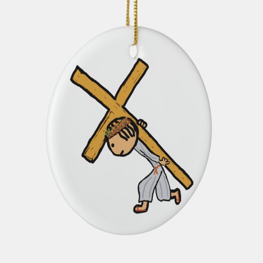 Jezus draagt het kruis keramisch ornament (Rechts)