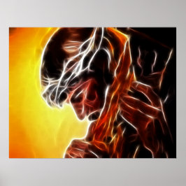 Jezus draagt het kruis poster