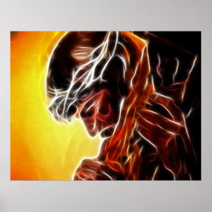 Jezus draagt het kruis poster