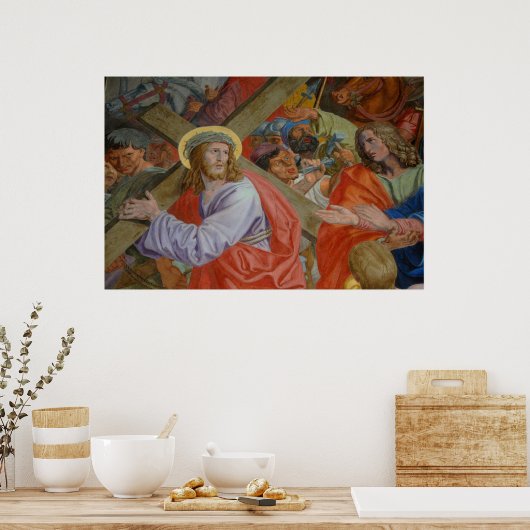 Jezus draagt het kruis poster (Keuken)