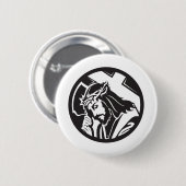 Jezus draagt het kruis ronde button 5,7 cm (Voorkant /achterkant)