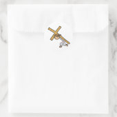 Jezus draagt het kruis ronde sticker (Tas)